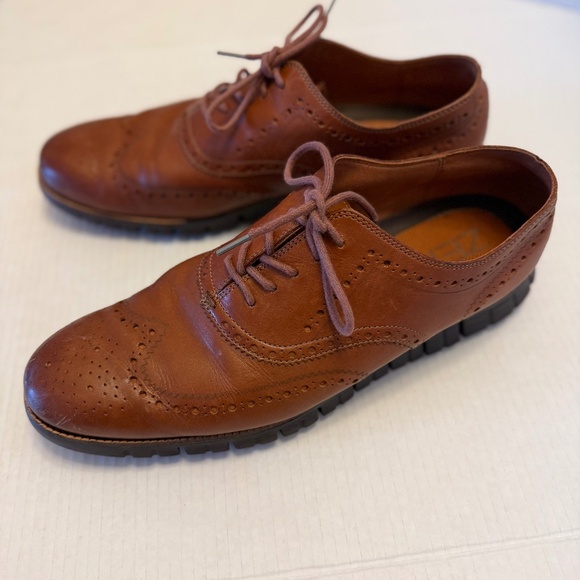 Cole Haan Men's ZEROGRAND Wingtip Oxford Brown C29411 Size 14 Leather Shoes - Picture 1 of 8